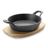 Plat magma en fonte sur socle en bois rond Ø15 cm
