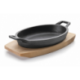 Plat magma en fonte sur socle en bois oval 17 x 12 cm