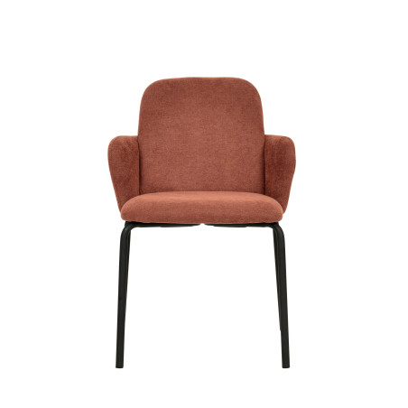 Chaise empilable Paddy - tissu marron rouge