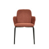 Chaise empilable Paddy - tissu marron rouge