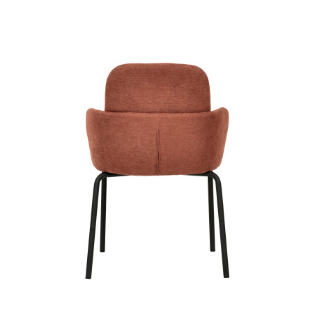 Chaise empilable Paddy - tissu marron rouge