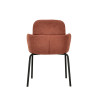 Chaise empilable Paddy - tissu marron rouge