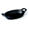 Plat magma en fonte d'acier brute oval 21,7 x 15 cm
