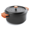 Faitout rond en fonte noir contenance 1,3 L en 16 x70 cm