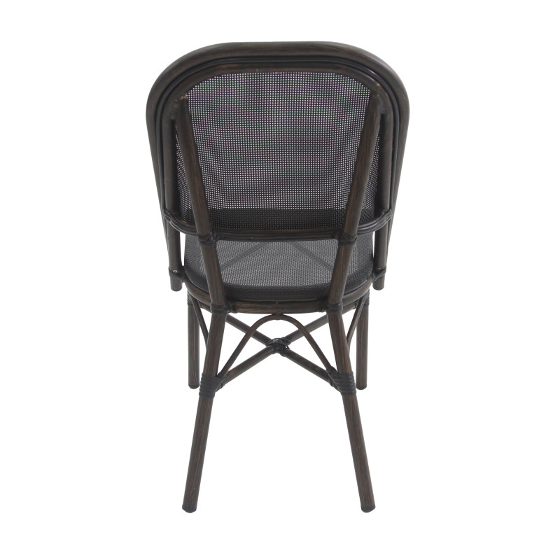 Chaise de bistrot Paris - textile empilable - wengé mesh noir