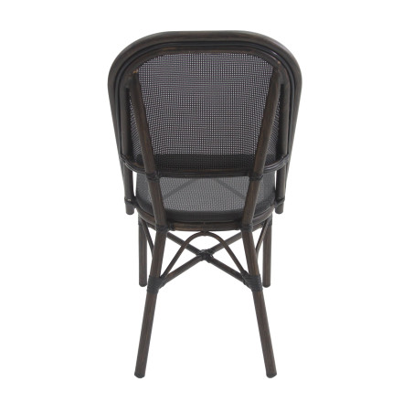 Chaise de bistrot Paris - textile empilable - wengé mesh noir