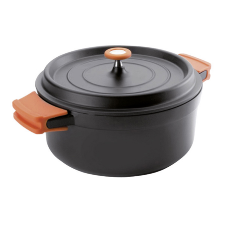 Faitout rond en fonte noir contenance 2,4 L en 200 x 80 cm