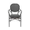 Chaise de bistrot Tango - textile empilable - wengé mesh noir