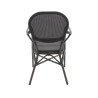 Chaise de bistrot Tango - textile empilable - wengé mesh noir