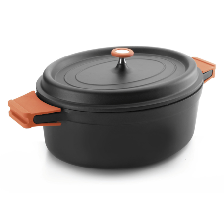 Faitout ovale en fonte noir contenance 3,5 L en 260 x 200 cm