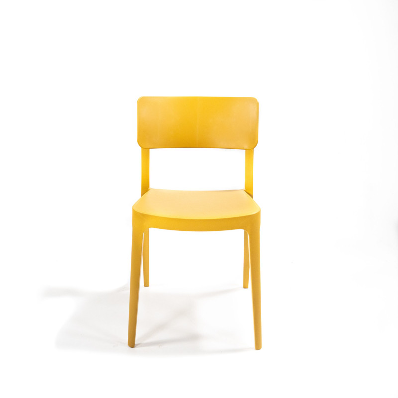 Chaise Wing - empilable en polypropylène - jaune moutarde