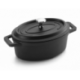 Mini faitout ovale en fonte noir contenance 25 cl en 120 x 85 mm
