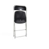 Chaise de congrès Budget - pliable et empilable - Gris/Noir - structure en acier - 43x49x80cm