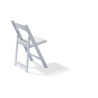 Chaise de congrès / mariage pliable et empilable - polypro blanc - siège rembourré synthétique - 45x45x78cm