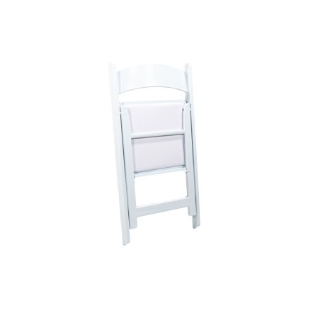 Chaise de congrès / mariage pliable et empilable - polypro blanc - siège rembourré synthétique - 45x45x78cm