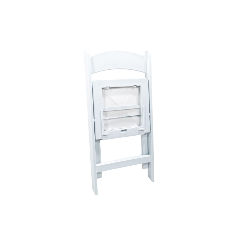 Chaise de congrès / mariage pliable et empilable - polypro blanc - siège rembourré synthétique - 45x45x78cm