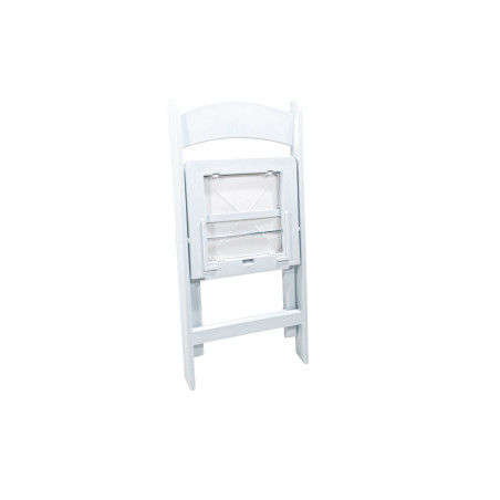 Chaise de congrès / mariage pliable et empilable - polypro blanc - siège rembourré synthétique - 45x45x78cm