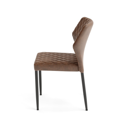 Chaise empilable Cognac Louis - revêtement synthétique ignifugé - 49x57,5x81,5cm