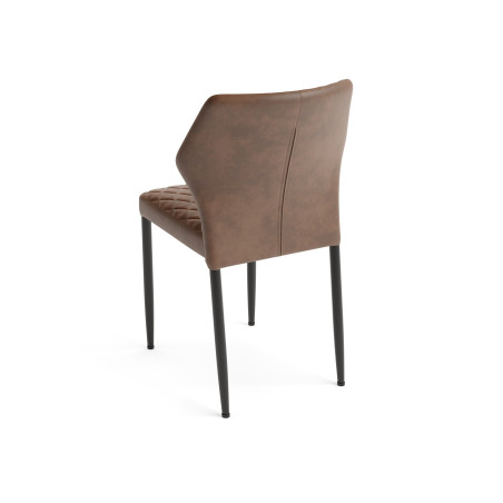Chaise empilable Cognac Louis - revêtement synthétique ignifugé - 49x57,5x81,5cm