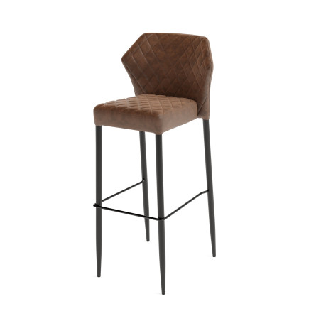 Tabouret de bar Cognac Louis  - revêtement synthétique ignifugé - 50x47x105cm - empilable