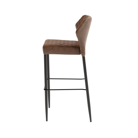 Tabouret de bar Cognac Louis  - revêtement synthétique ignifugé - 50x47x105cm - empilable