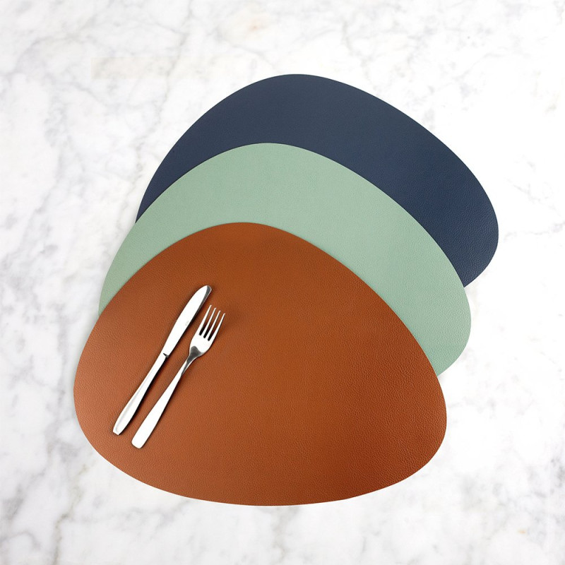 Set de table - Cuir recyclé  - Marron - Saura - 45x35 cm
