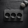 Assiette / Plat rectangulaire 28x17 cm porcelaine noire - Collection The Rock Black - 6 pièces