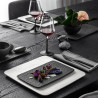 Assiette / Plat rectangulaire 28x17 cm porcelaine noire - Collection The Rock Black - 6 pièces