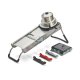 Mandoline Ultra avec double lame et 3 peignes julienne 2/4/10 mm et poussoir inox
