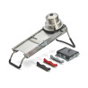 Mandoline Ultra avec double lame et 3 peignes julienne 2/4/10 mm et poussoir inox