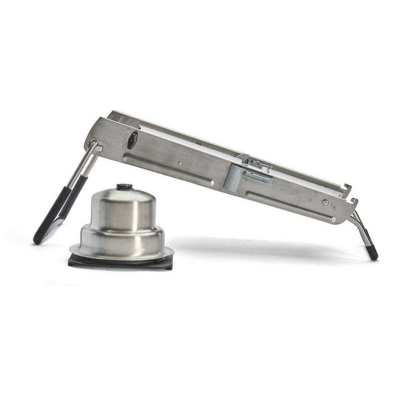 Mandoline Ultra avec double lame et 3 peignes julienne 2/4/10 mm et poussoir inox
