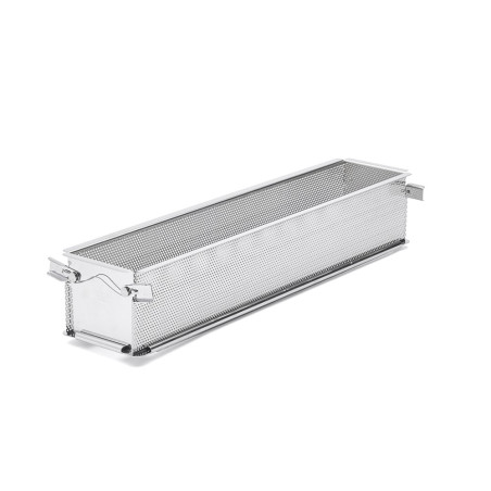 Moule à pâté croûte pliable inox perforé - 48x9x8,5 cm