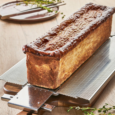 Moule à pâté croûte pliable inox perforé - 35x7x7,5 cm
