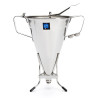 Entonnoir à piston 3,3L tout inox avec 2 douilles  et buse Ø15mm - Ø20x38 cm