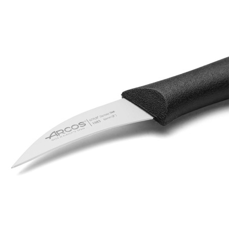 Couteau office bec d'oiseau noir - Manche polypro - Lame 6cm
