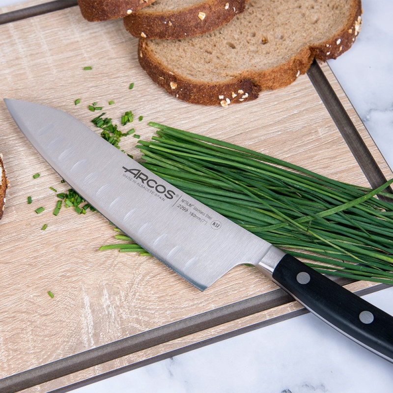 Couteau Rocking Santoku Opéra - Lame 18cm alvéolée Silk Edge