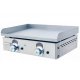 Plancha à gaz lisse 2 brûleurs en inox 18/8 8,2KW
