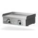 Plancha à gaz lisse 2 brûleurs en inox 18/8 8,2KW