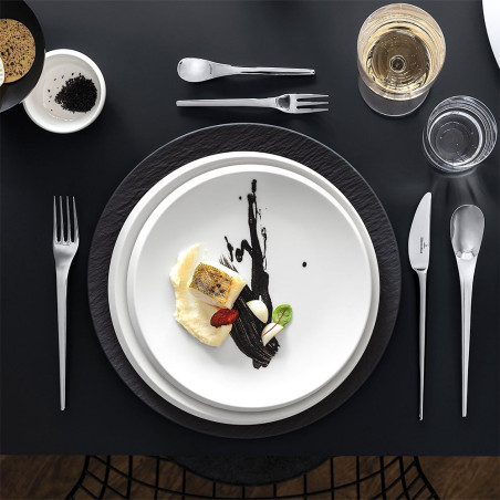 Assiette coupe plate Ø29 cm porcelaine blanche Collection New Moon - 290 x 290 x 25 mm