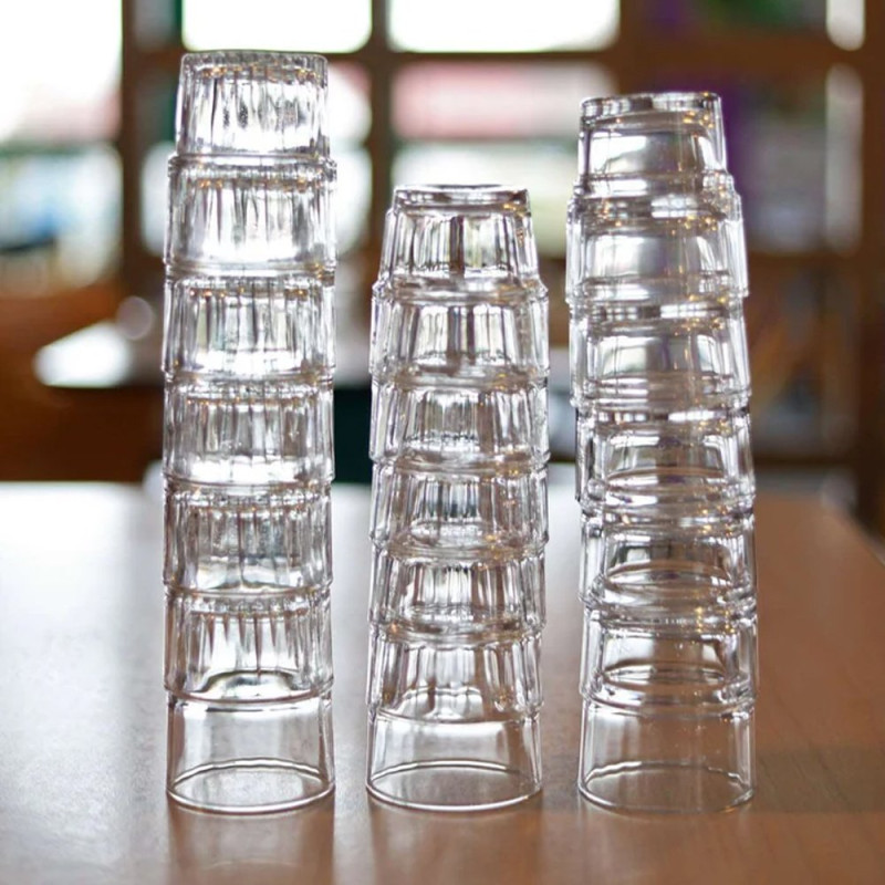 Gobelet empilable 16cl verre transparent diam. 6,5 x H.8 cm