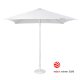 Parasol EOLO PURETI - Blanc / Toile blanche - 9 kg - Ø tube 4,8 cm - Toile 250x250 cm - Ht totale 266 cm