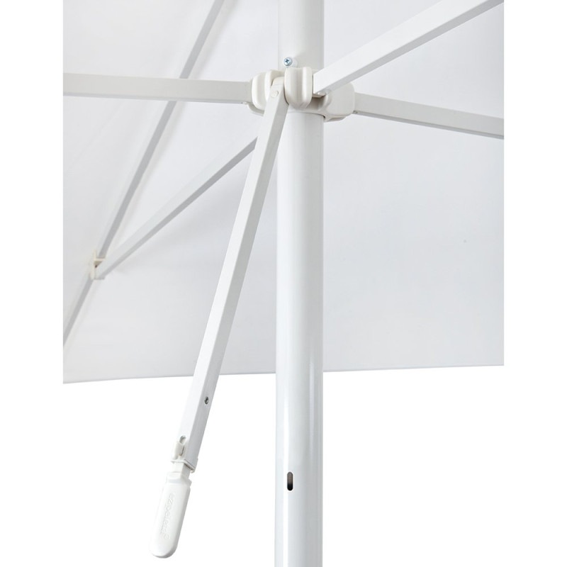Parasol EOLO PURETI - Blanc / Toile blanche - 9 kg - Ø tube 4,8 cm - Toile 250x250 cm - Ht totale 266 cm