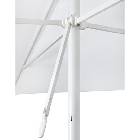 Parasol EOLO PURETI - Blanc / Toile blanche - 9 kg - Ø tube 4,8 cm - Toile 250x250 cm - Ht totale 266 cm