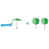 Parasol EOLO PURETI - Blanc / Toile blanche - 9 kg - Ø tube 4,8 cm - Toile 250x250 cm - Ht totale 266 cm