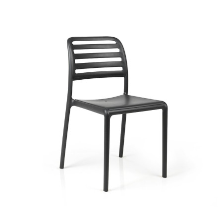 Chaise COSTA BISTROT polypro et fibre de verre empilable - Anthracite