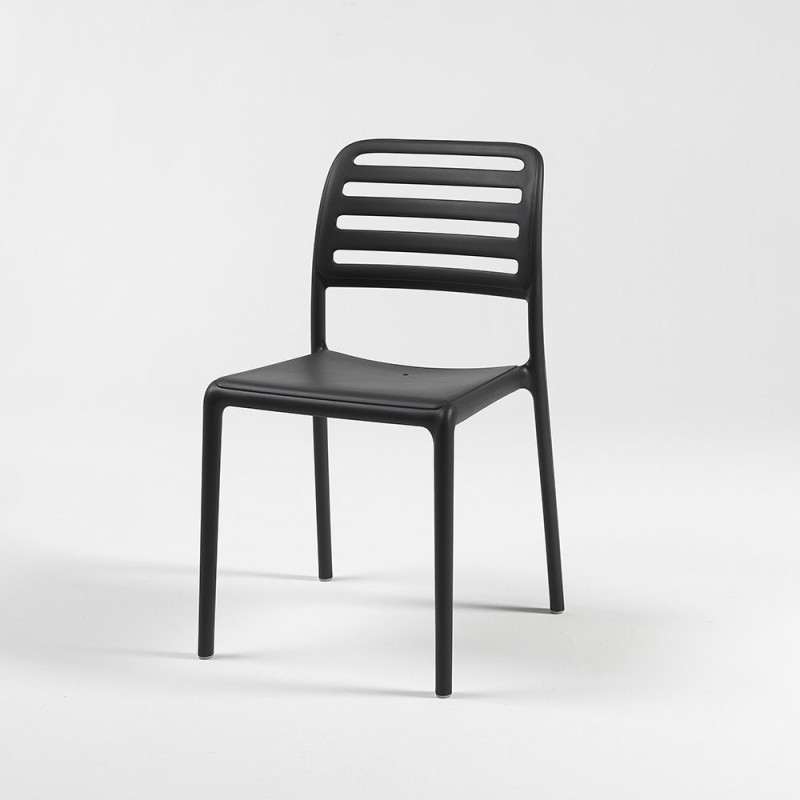 Chaise COSTA BISTROT polypro et fibre de verre empilable - Anthracite