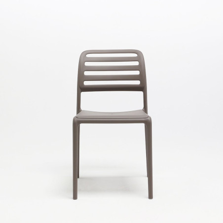 Chaise COSTA BISTROT polypro et fibre de verre empilable - Tortora