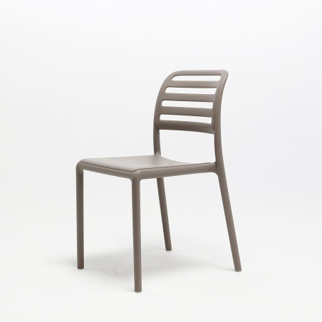 Chaise COSTA BISTROT polypro et fibre de verre empilable - Tortora