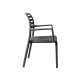 Fauteuil COSTA polypro et fibre de verre empilable - Anthracite