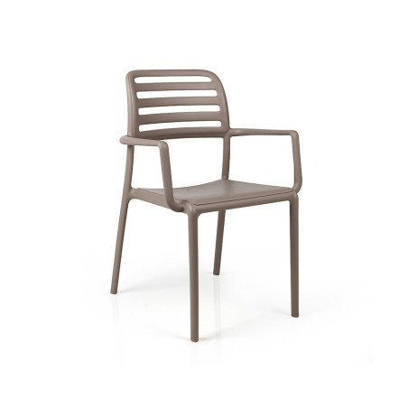 Fauteuil COSTA polypro et fibre de verre empilable - Tortora